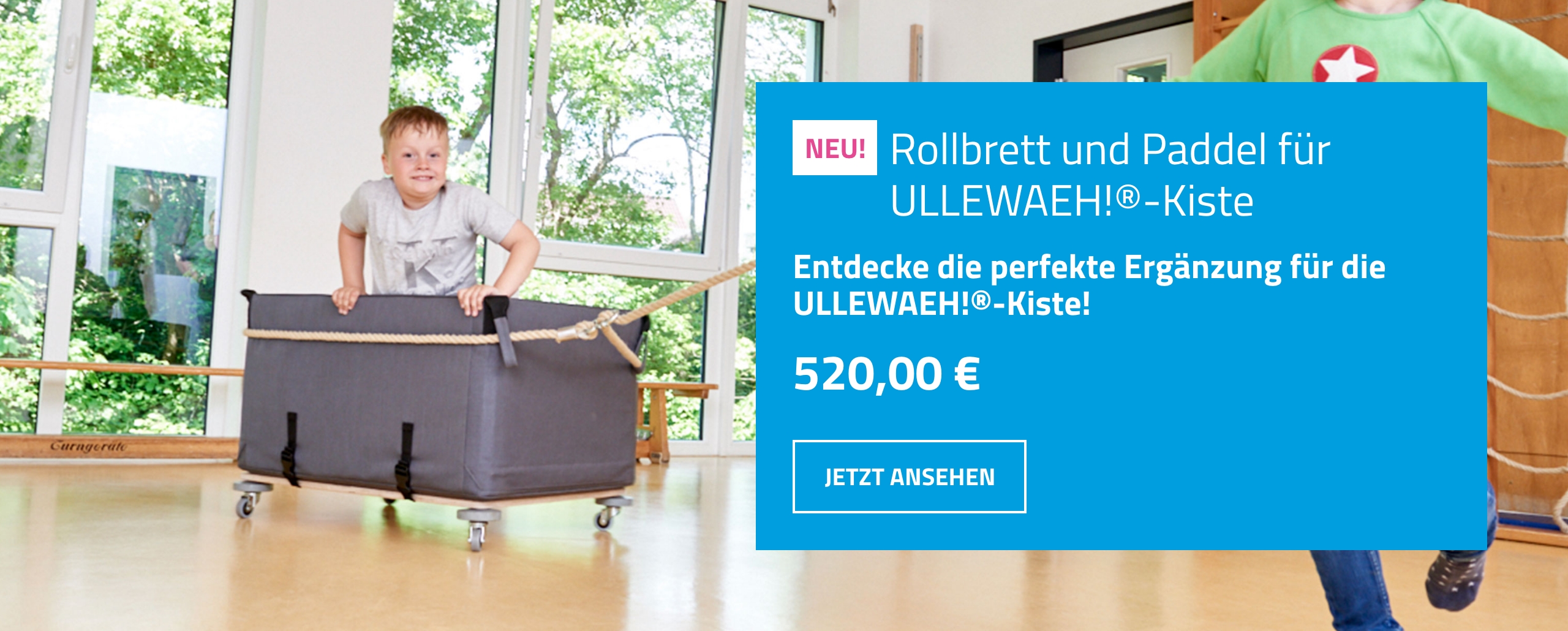 Rollbrett und Paddel für Ullewaeh Kiste